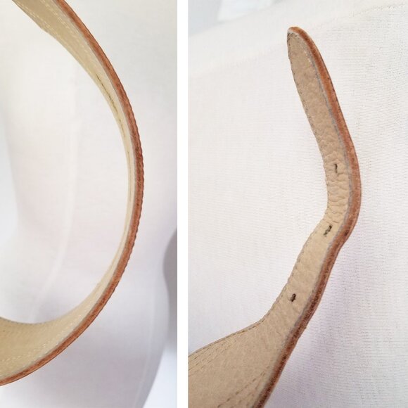Guy Laroche Vintage Paris Made in France Wide Leather Belt 28 Tan Brown Designer - Picture 12 of 14